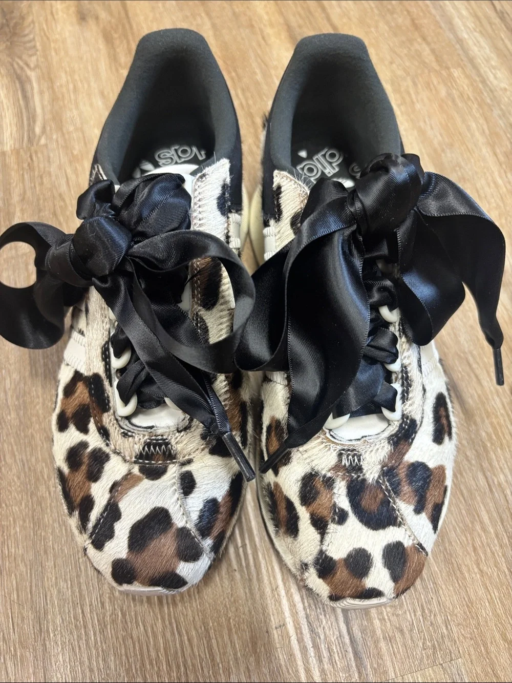 adidas Leopard Print Sneakers in Black, Brown & Cream